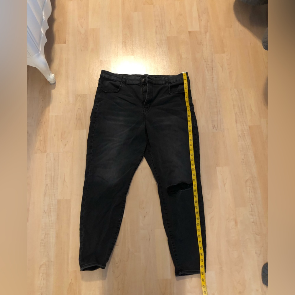 American Eagle Next Level Stretch Black Ripped Jeans